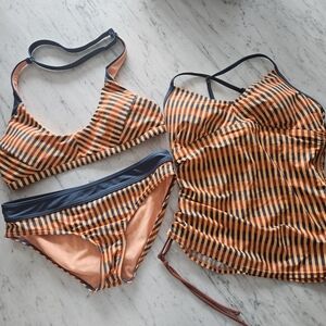 PrAna Three Piece Womens Swim Set Sz Medium